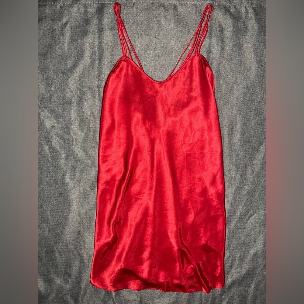 Red Satin Chemise NightGown​